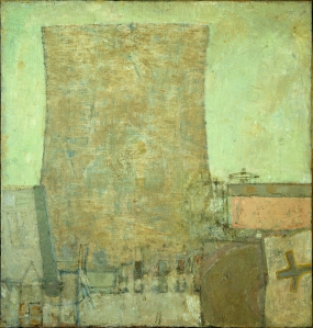 Prunella Clough, Cooling Tower 11, 1958. Oil on canvas. 96.8 x 91.7cm. Tate. © Estate of Prunella Clough 2013. All rights reserved DACS.