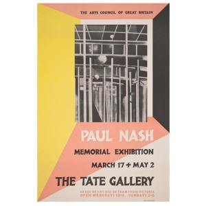Exhibition poster advertising Paul Nash's Tate retrospective in 1948. Copyright: Tate 2014.